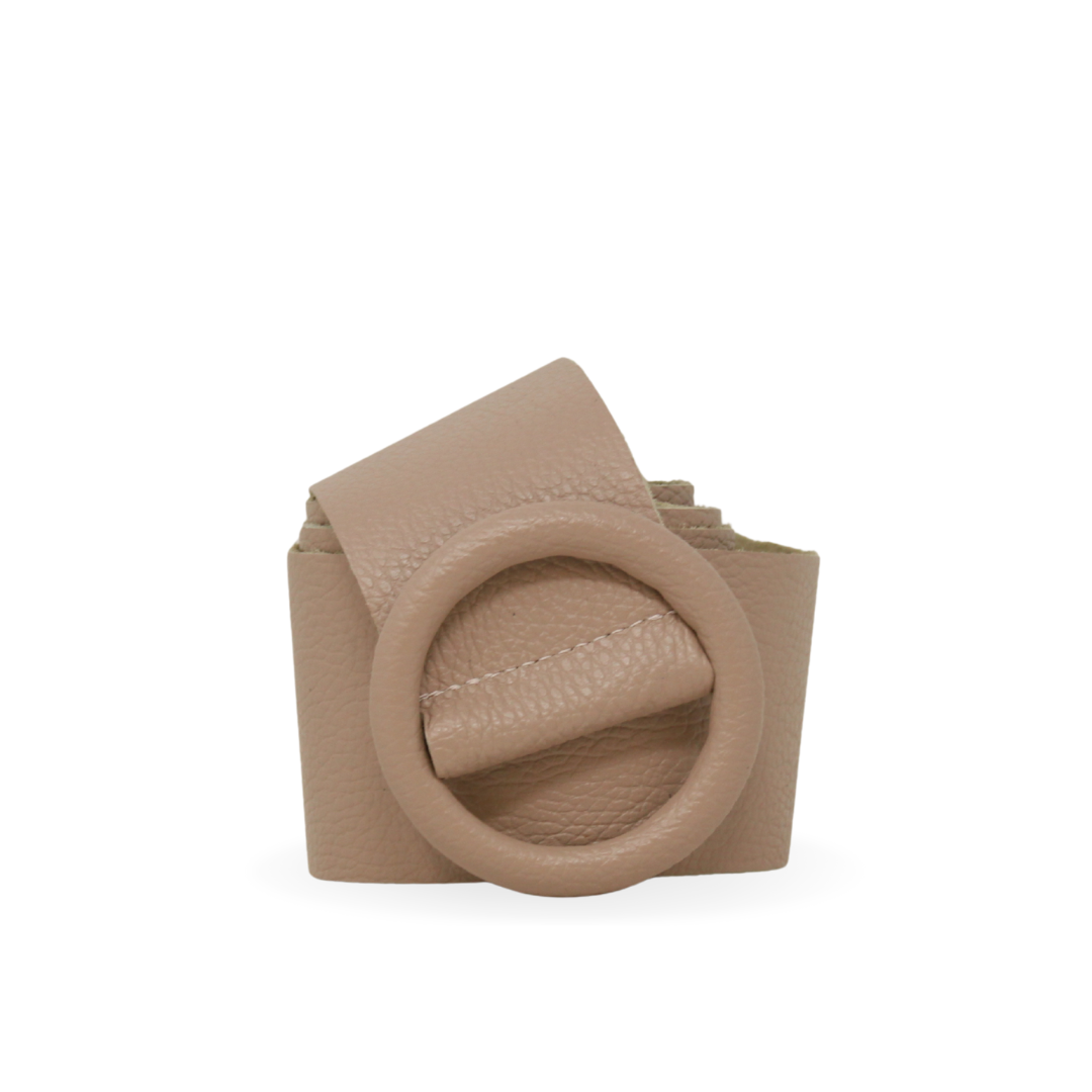 CINT-06 CIRCULAR BUCKLE LEATHER BELT - German Fuentes Wholesale of Leather Handbags, Belts and Accessories - German Fuentes