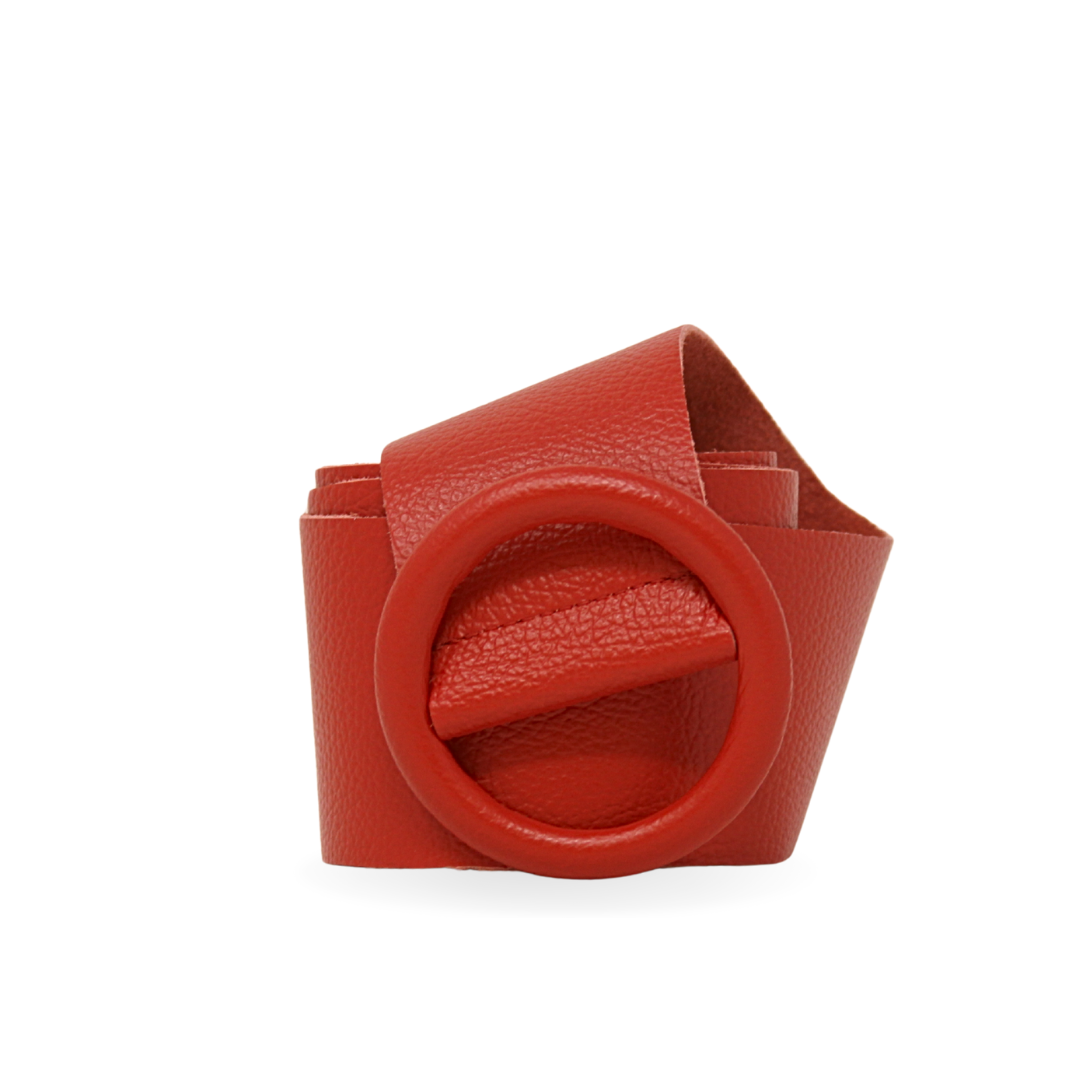 CINT-06 CIRCULAR BUCKLE LEATHER BELT - German Fuentes Wholesale of Leather Handbags, Belts and Accessories - German Fuentes
