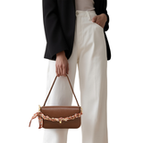 GF0912 GENUINE ITALIAN LEATHER HANDLE AND CROSSBODY BAG