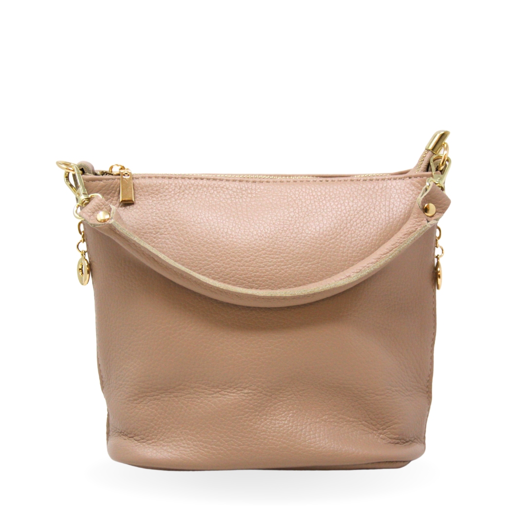 GF0798 GENUINE ITALIAN LEATHER ZIPPER MID BAG - German Fuentes Wholesale of Leather Handbags, Belts and Accessories - German Fuentes