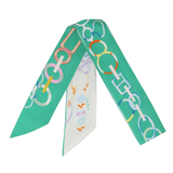 YF08-T16 COLORFUL CIRCLE CHAIN SKINNY SILK SCARF