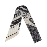 YF08-T14 PRINT OF SADDLES & EQUESTRIAN GEAR SKINNY SILK SCARF