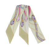 YF08-T12 COILED SNAKES & CHAIN MOTIFTS SKINNY SILK SCARF