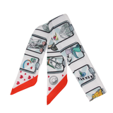 YF08-T6 DIGITAL LOVE SKINNY SILK SCARF