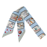 YF08-T6 DIGITAL LOVE SKINNY SILK SCARF