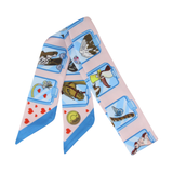 YF08-T6 DIGITAL LOVE SKINNY SILK SCARF