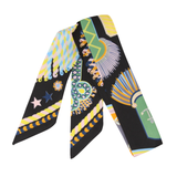 YF08-T5 FESTIVE RAINBOW PARADE SKINNY SILK SCARF