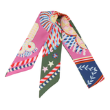 YF08-T5 FESTIVE RAINBOW PARADE SKINNY SILK SCARF