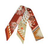 YF08-T5 FESTIVE RAINBOW PARADE SKINNY SILK SCARF