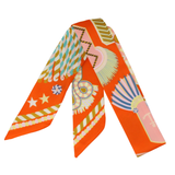 YF08-T5 FESTIVE RAINBOW PARADE SKINNY SILK SCARF