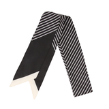 YF08-T29 BLACK & WHITE DIAGONAL STRIPE SKINNY SILK SCARF