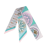 YF08-T24 KALEIDOSCOPE INSPIRED PATTERN SKINNY SILK SCARF