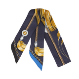 YF08-T22 HORSE TACK INSPIRED SKINNY SILK SCARF