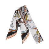 YF08-T18 LOCK & CHAIN ELEGANCE SKINNY SILK SCARF