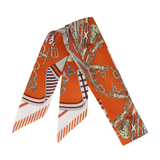 YF08-T18 LOCK & CHAIN ELEGANCE SKINNY SILK SCARF