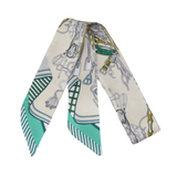 YF08-T18 LOCK & CHAIN ELEGANCE SKINNY SILK SCARF