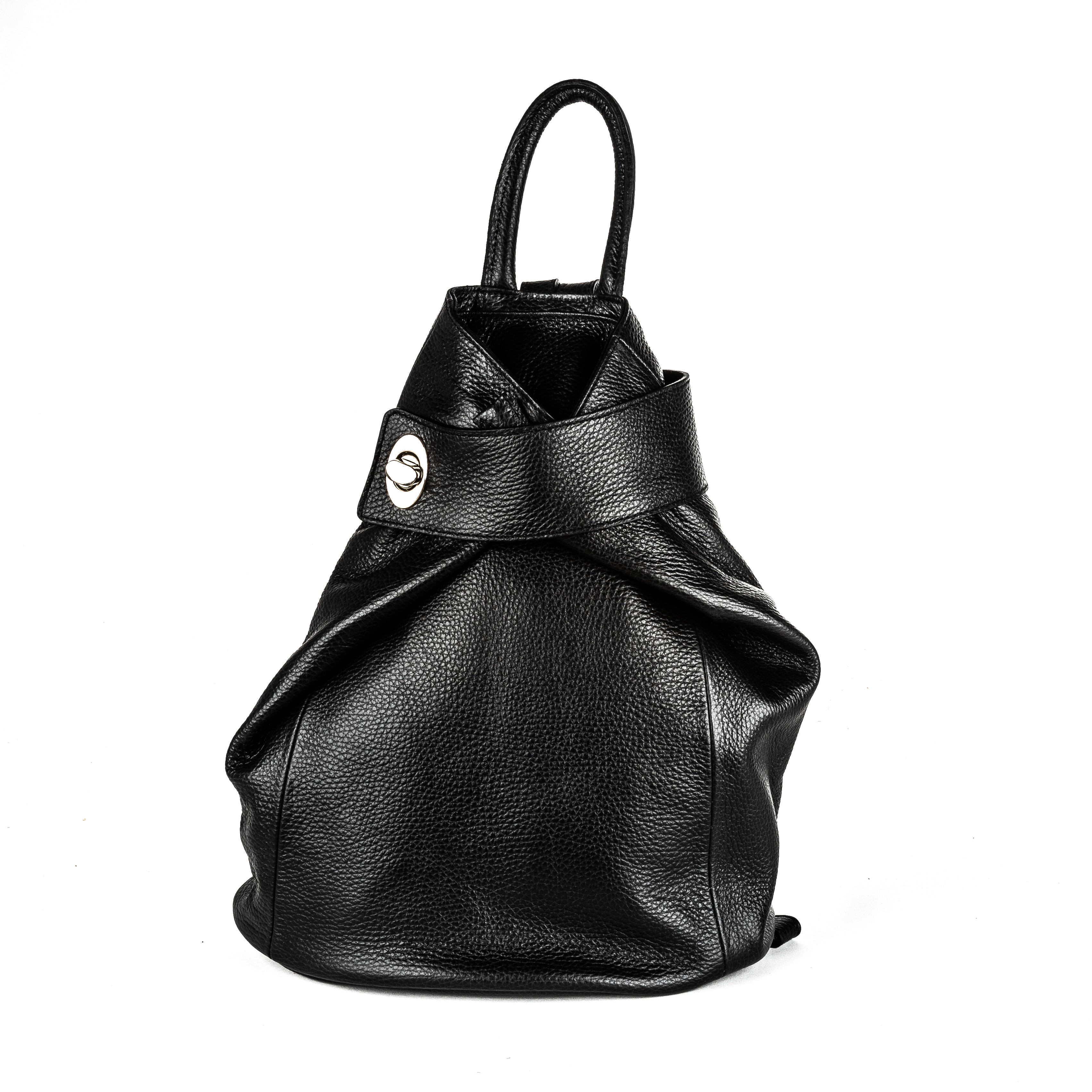GF0241 GENUINE ITALIAN LEATHER FOLDABLE BACKPACK - German Fuentes Wholesale of Leather Handbags, Belts and Accessories - German Fuentes
