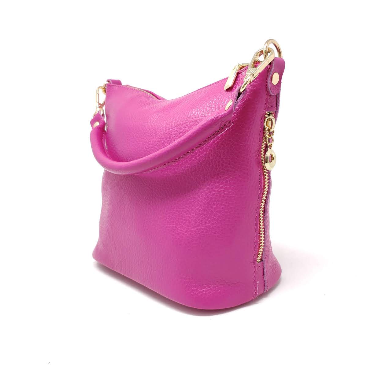 GF0798 GENUINE ITALIAN LEATHER ZIPPER MID BAG - German Fuentes Wholesale of Leather Handbags, Belts and Accessories - German Fuentes