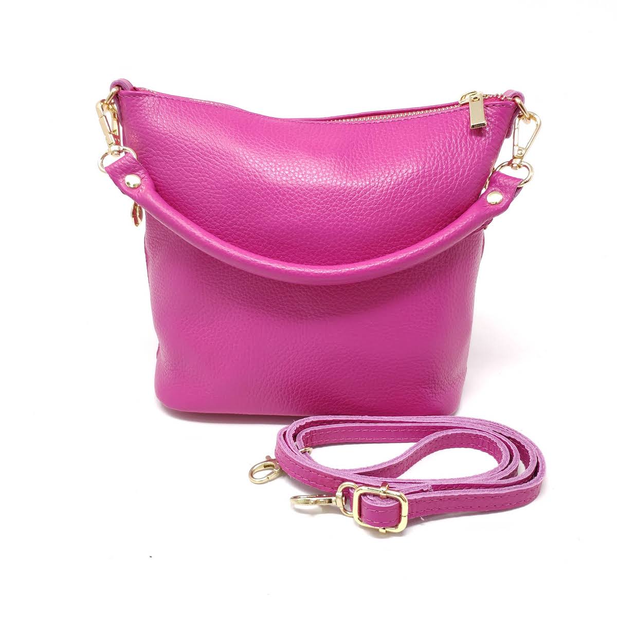 GF0798 GENUINE ITALIAN LEATHER ZIPPER MID BAG - German Fuentes Wholesale of Leather Handbags, Belts and Accessories - German Fuentes