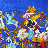 GF08-R11 COLORFUL FLOWERS BIG SIZE RECTANGULAR SILK SCARF - German Fuentes Wholesale of Leather Handbags, Belts and Accessories - German Fuentes