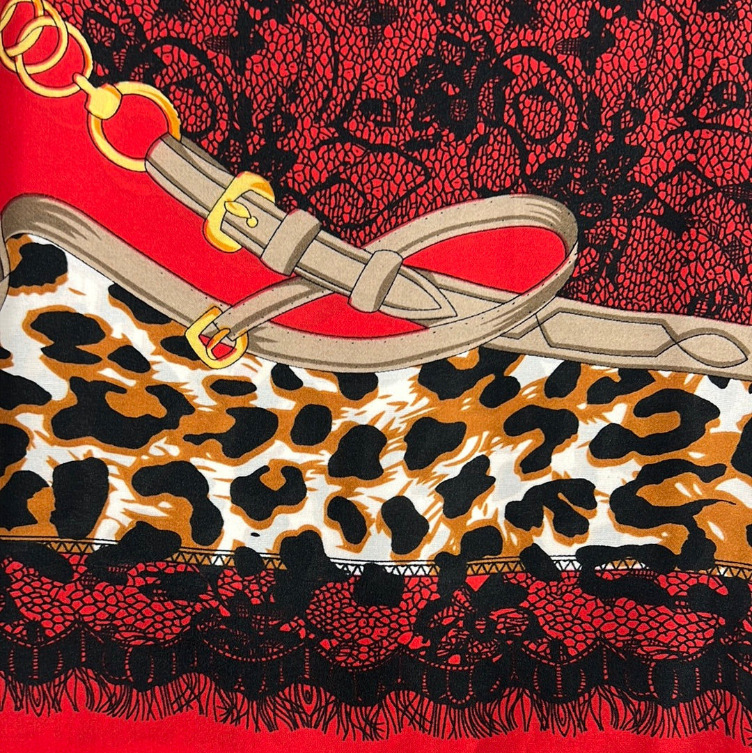 YF10-M5 ANIMAL PRINT MID SIZE SCARF - German Fuentes Wholesale of Leather Handbags, Belts and Accessories - German Fuentes