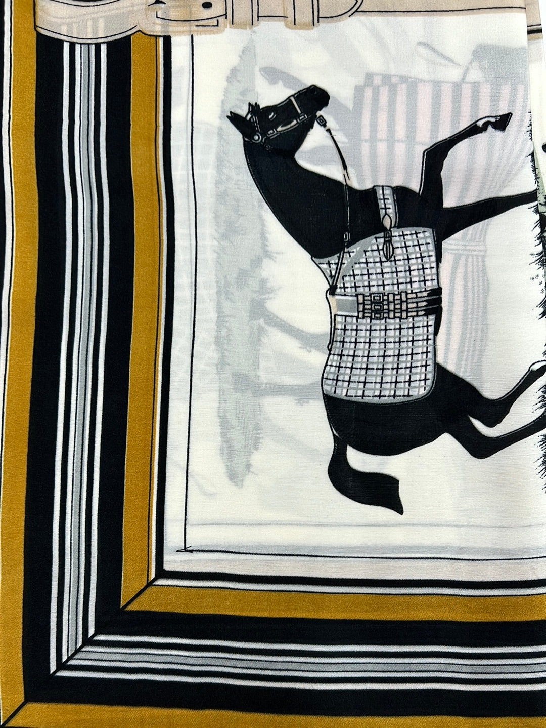 YF10-M1 HORSE PATTERN MID SIZE SCARF - German Fuentes Wholesale of Leather Handbags, Belts and Accessories - German Fuentes