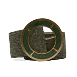 CINT-44 Straw w/ metallic buckle stretch belt