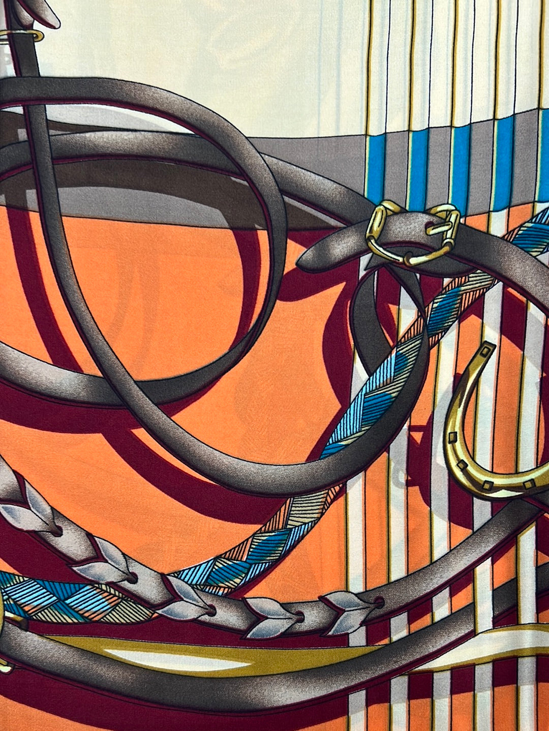 YF10-M2 EQUESTRIAN PATTERN MID SIZE SCARF - German Fuentes Wholesale of Leather Handbags, Belts and Accessories - German Fuentes