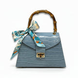 GF1925 - LUXURY ITALIAN CROCCO LEATHER BAMBOO HANDLE BAG