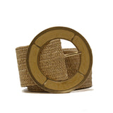 CINT-44 Straw w/ metallic buckle stretch belt
