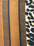 YF10-M28 STRIPED AND A LEOPARD PATTERN MID SIZE SQUARE SCARF