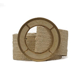 CINT-44 Straw w/ metallic buckle stretch belt