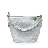 GF0798 GENUINE ITALIAN LEATHER ZIPPER MID BAG