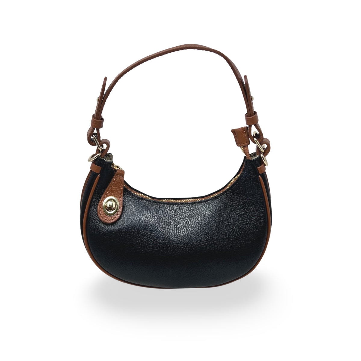 GF2575B GENUINE ITALIAN LEATHER HALF MOON BAG