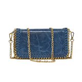 GF0389 GENUINE ITALIAN LEATHER WITH GOLD CHAIN CROSSBODY BAG