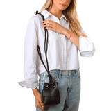 GF0693 GENUINE ITALIAN LEATHER MINI BUCKET BAG
