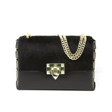 GF0867 GENUINE ITALIAN LEATHER COWHIDE STUDS BAG