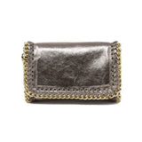 GF0389 GENUINE ITALIAN LEATHER WITH GOLD CHAIN CROSSBODY BAG