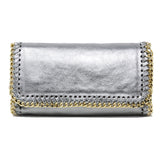 GF0394 GENUINE ITALIAN LEATHER BIG SIZE CHAIN GOLD BAG