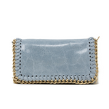 GF0389 GENUINE ITALIAN LEATHER WITH GOLD CHAIN CROSSBODY BAG