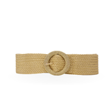 CINT-50  CIRCLE BUCKLE RAFFIA BELT