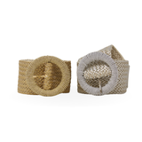 CINT-50  CIRCLE BUCKLE RAFFIA BELT