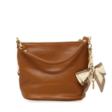 GF0798 GENUINE ITALIAN LEATHER ZIPPER MID BAG