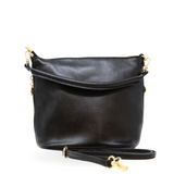 GF0798 GENUINE ITALIAN LEATHER ZIPPER MID BAG
