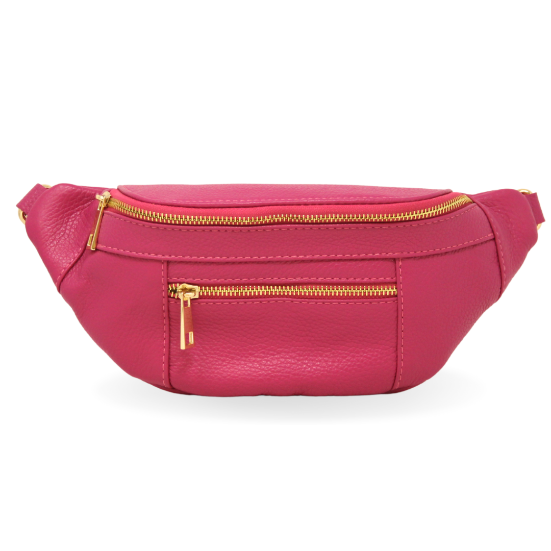 GF2022 GENUINE ITALIAN LEATHER CROSSBODY FANNY PACK - German Fuentes Wholesale of Leather Handbags, Belts and Accessories - German Fuentes
