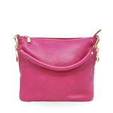GF0798 GENUINE ITALIAN LEATHER ZIPPER MID BAG