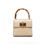 GF1922 GENUINE ITALIAN LEATHER BAMBOO HANDLE BAG