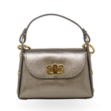 GF1075 GENUINE ITALIAN LEATHER  BAMBOO CLASP, CROSSBODY BAG