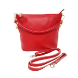 GF0798 GENUINE ITALIAN LEATHER ZIPPER MID BAG