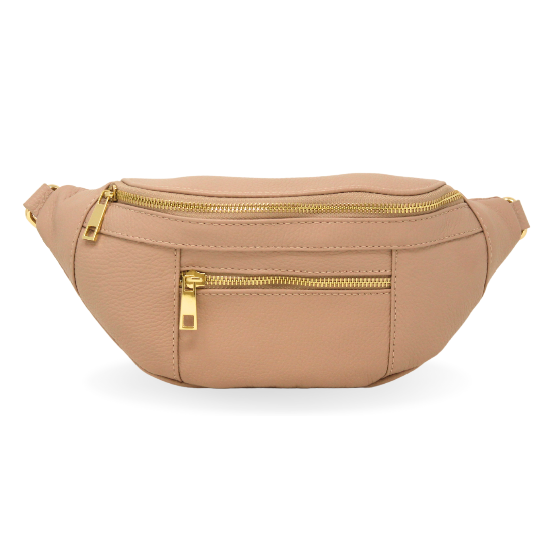 GF2022 GENUINE ITALIAN LEATHER CROSSBODY FANNY PACK - German Fuentes Wholesale of Leather Handbags, Belts and Accessories - German Fuentes